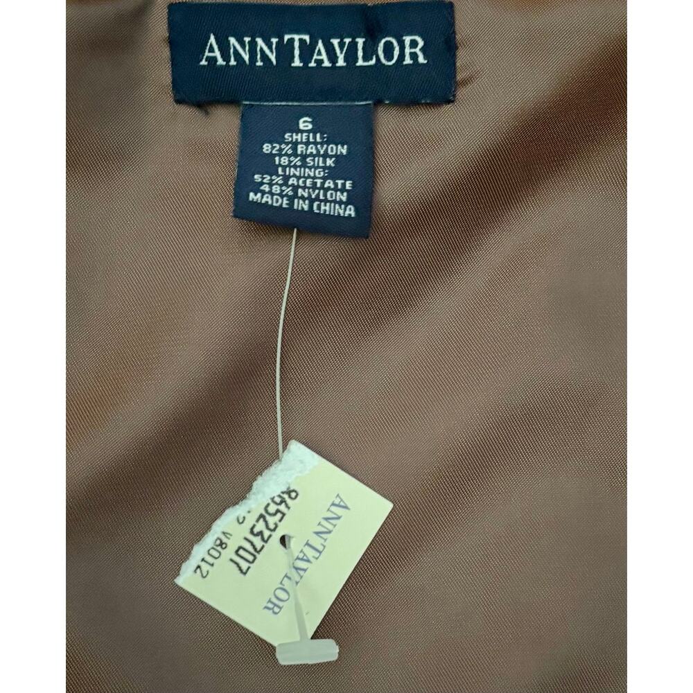 Ann Taylor Silk Blend Velvet One Shoulder Top Brown Asymmetrical Cocktail Sz 6 - Picture 8 of 9